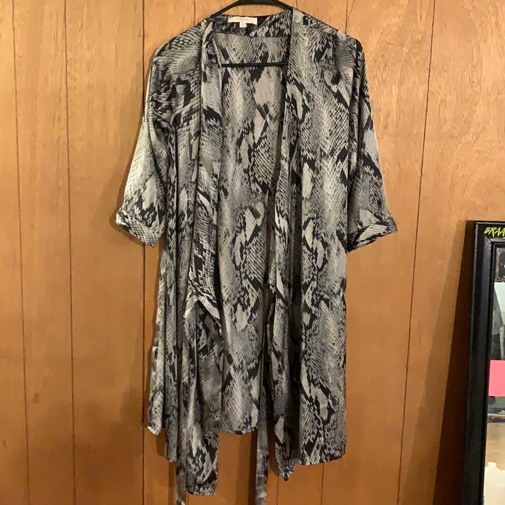 snake skin tie dress